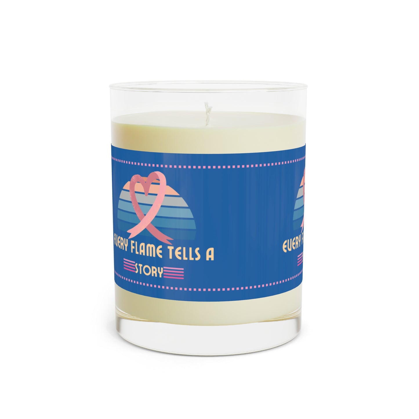 Every Flame Tells a Story Breast Cancer Awareness Aromatherapy Scented Soy Candle - Full Glass, 11oz