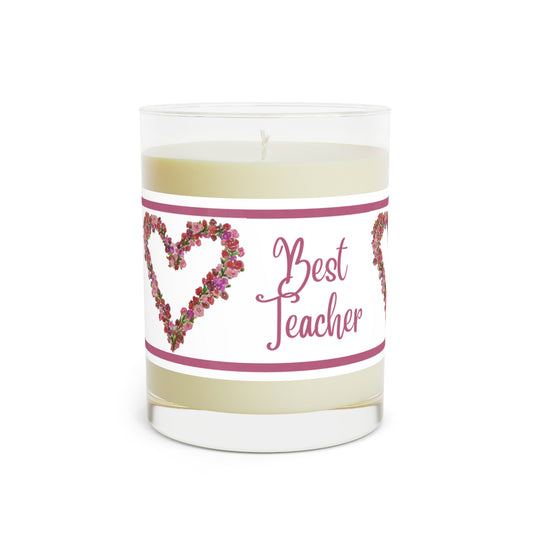 Wing Light Art Designs Best Teacher Heart Scented Candle - Full Glass, 11oz