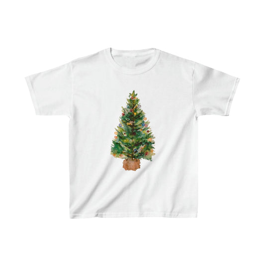 KIDS CHRISTMAS TREE Heavy Cotton™ Tee, Kids Christmas T-shirt, Holiday tees, Christmas Season shirt, cozy and comfortable unisex Kids shirt, Christmas Tree Shirt