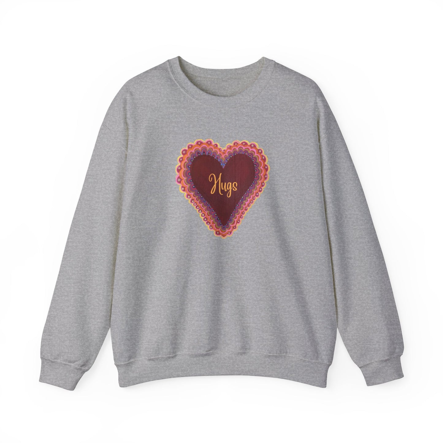 Wing Light Art Designs Frilly Heart Hugs Unisex Heavy Blend™ Crewneck Sweatshirt