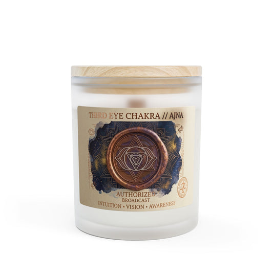 The Sovereign Audit™ Third Eye Chakra Frosted Glass Candle — 11oz Meditation & Intuition Soy Candle