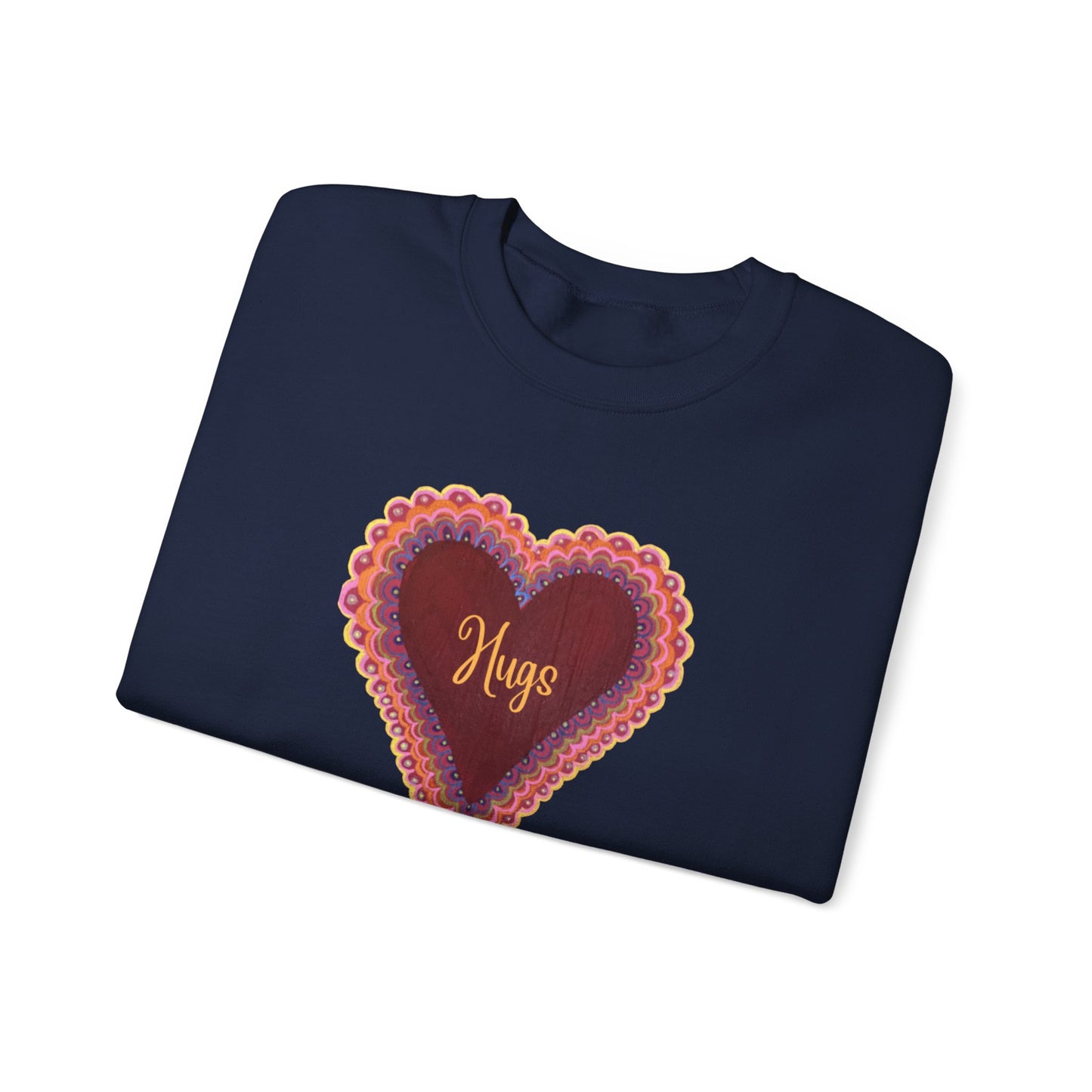 Wing Light Art Designs Frilly Heart Hugs Unisex Heavy Blend™ Crewneck Sweatshirt