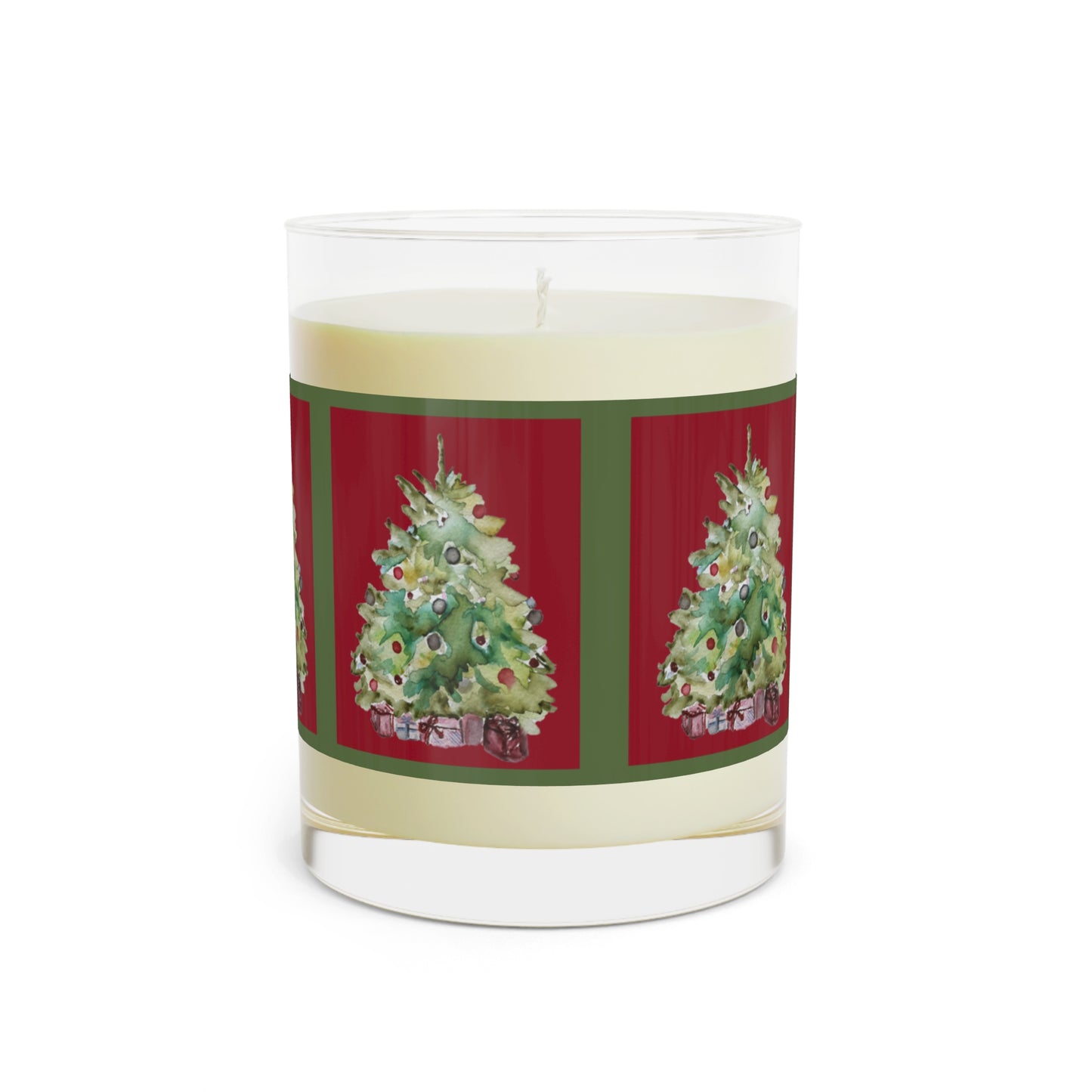 Wing Light Watercolor Christmas Tree Scented Candle — 11oz Holiday Glass Candle