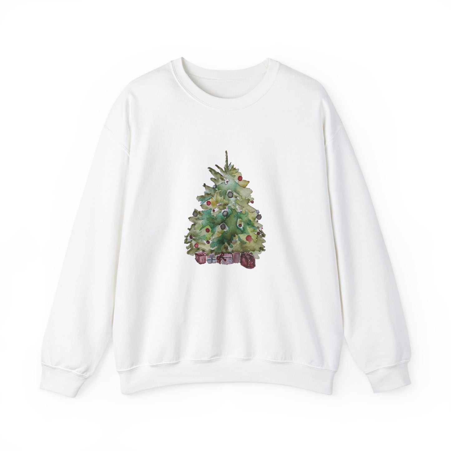 Womens or Mens Christmas Sweatshirt, Merry Christmas, Cute Christmas Tree Sweatshirt, Holiday Sweater Christmas Tree Unisex Heavy Blend™ Crewneck Sweatshirt