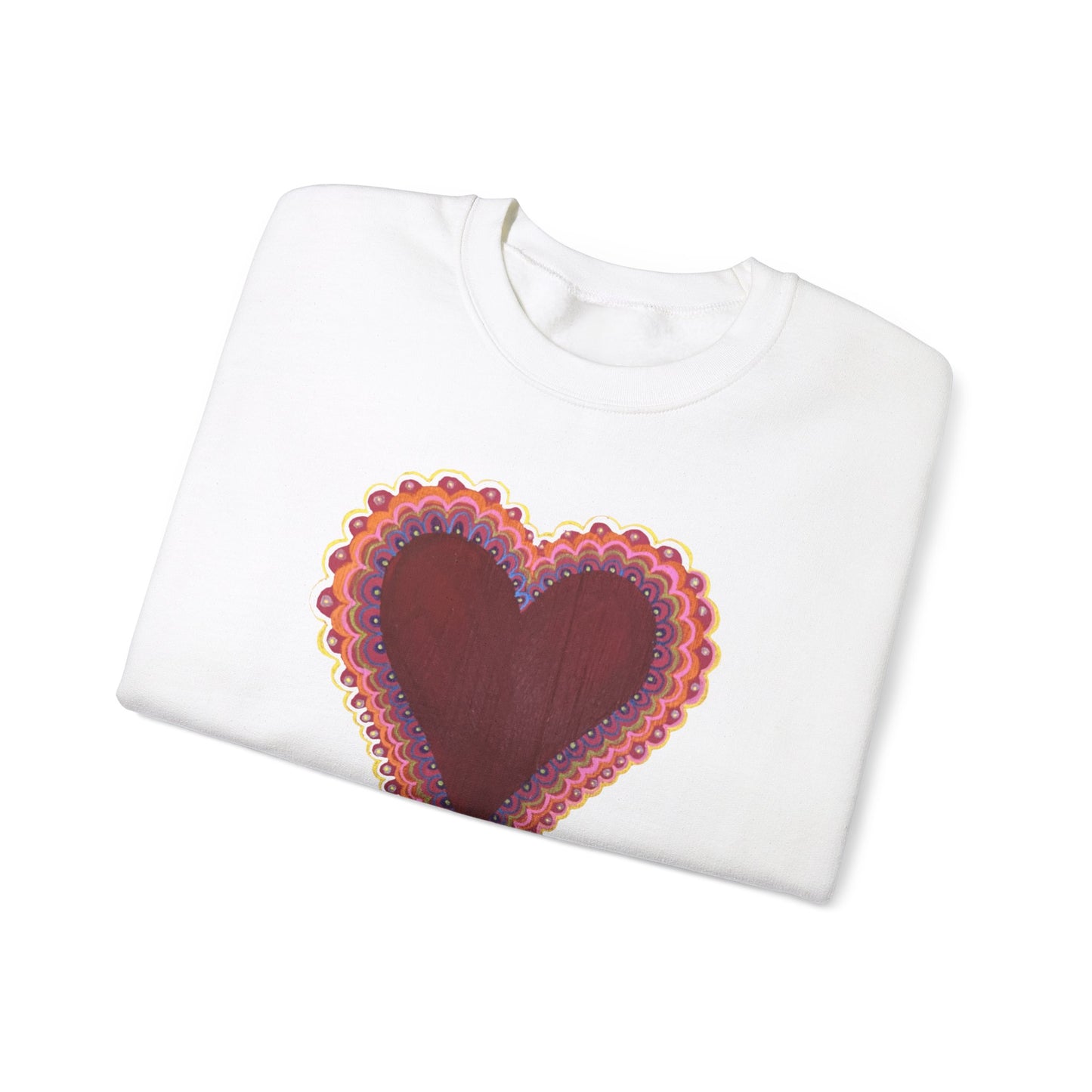 Wing Light Art Designs Frilly Heart Unisex Heavy Blend™ Crewneck Sweatshirt