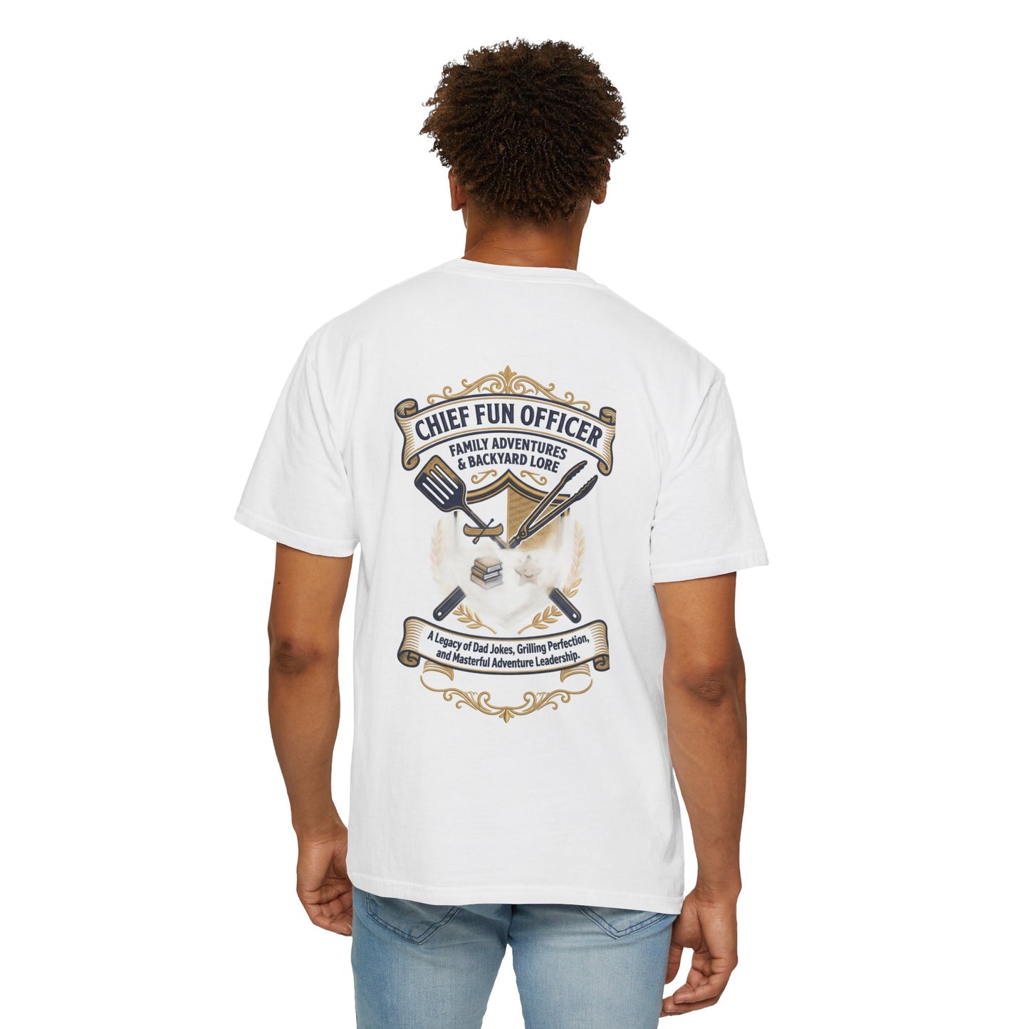 Chief Fun Officer Father's Day T-Shirt — Funny Family Backyard BBQ Grill Tee