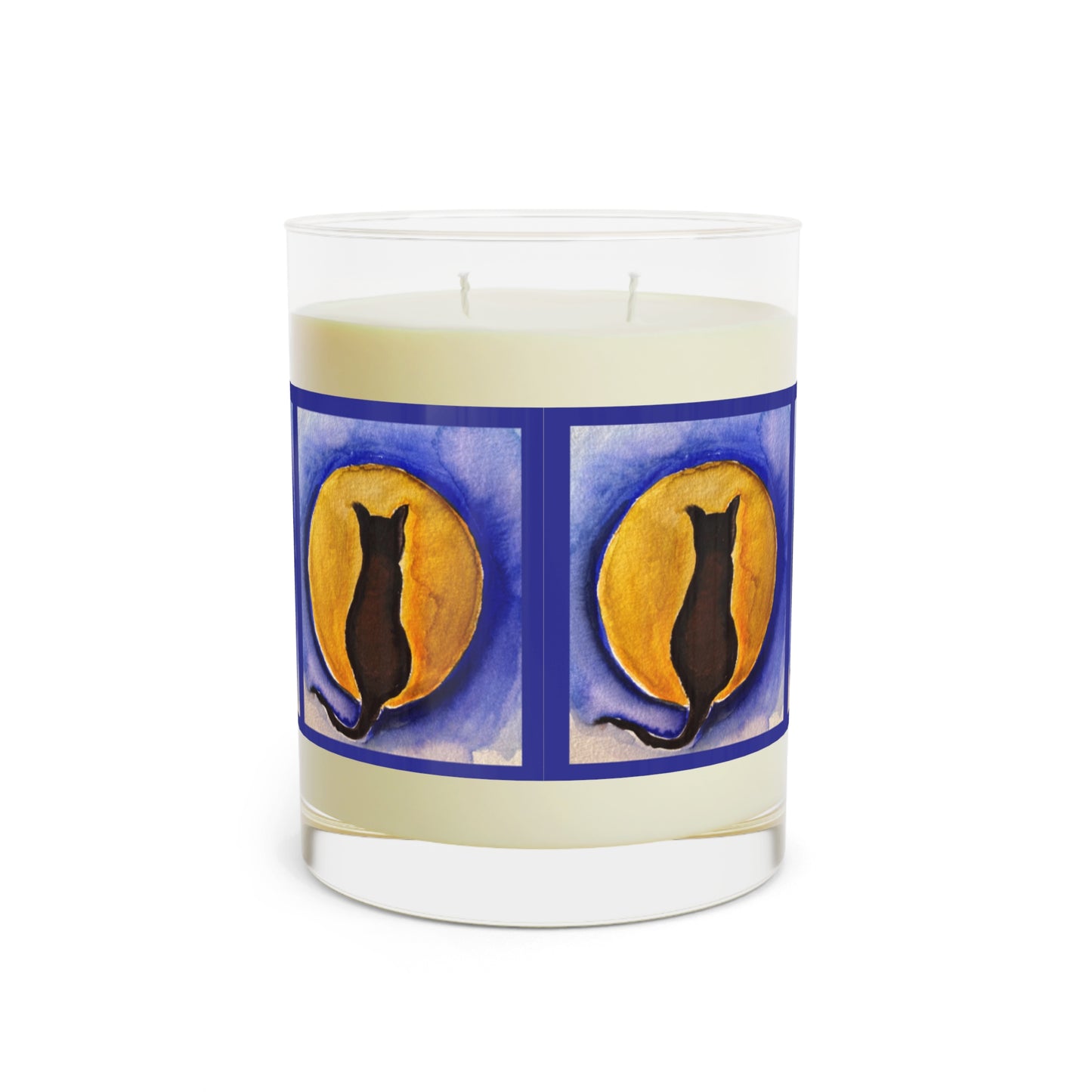 Aromatherapy Soy Candle for Halloween Cat n Moon Scented Natural Candle - Full Glass, 11oz