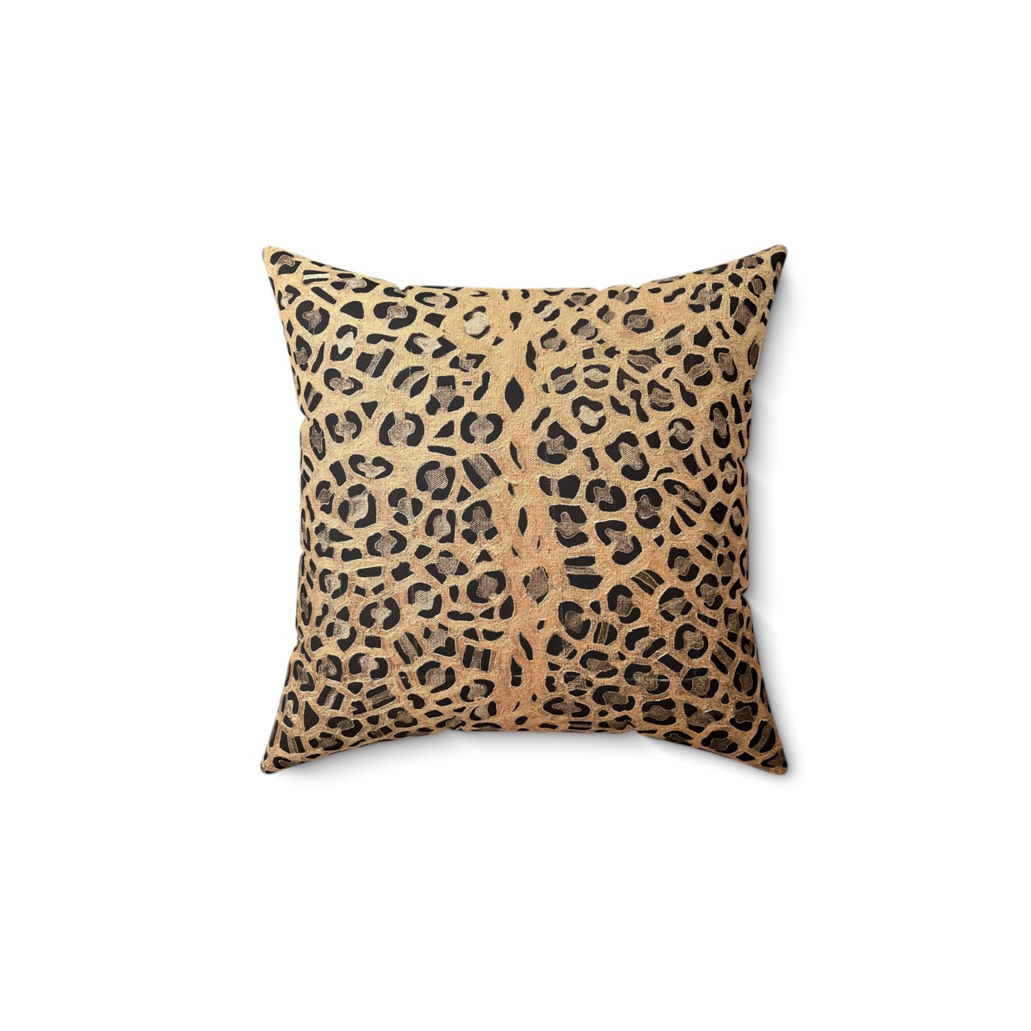 Leopard Pillow Cover • Animal Print Pillow Cover • Textured Pillow • Designer Pillow • Decorative Pillow • Lumbar Pillow Gold Leopard Print Spun Polyester Square Pillow