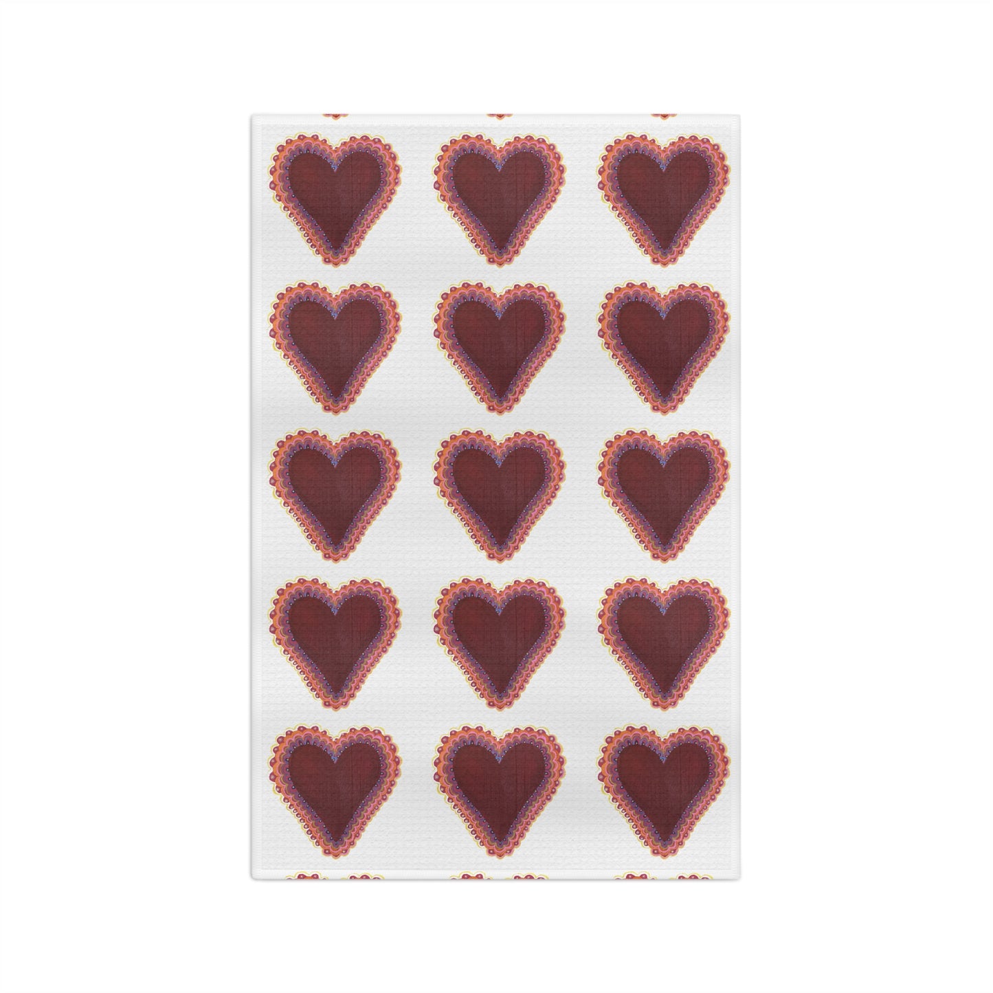 Valentines Day Decor. Towels. Farmhouse Decor. Valentines Day Gift. Tea Towel Kitchen Towels. Dish Towel. Heart. Frilly Heart Microfiber Tea Towel