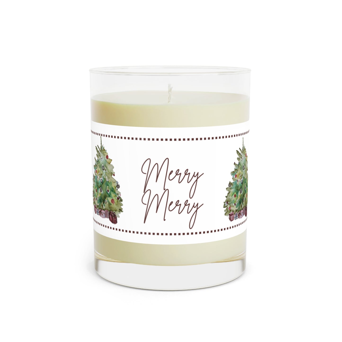 Christmas Tree Soy Candle | Tree Scented Candles | Holiday Scented Candles | Christmas Candle | Winter Candles | Christmas Gift | Home Decor Merry Merry Christmas Tree Scented Candle - Full Glass, 11oz