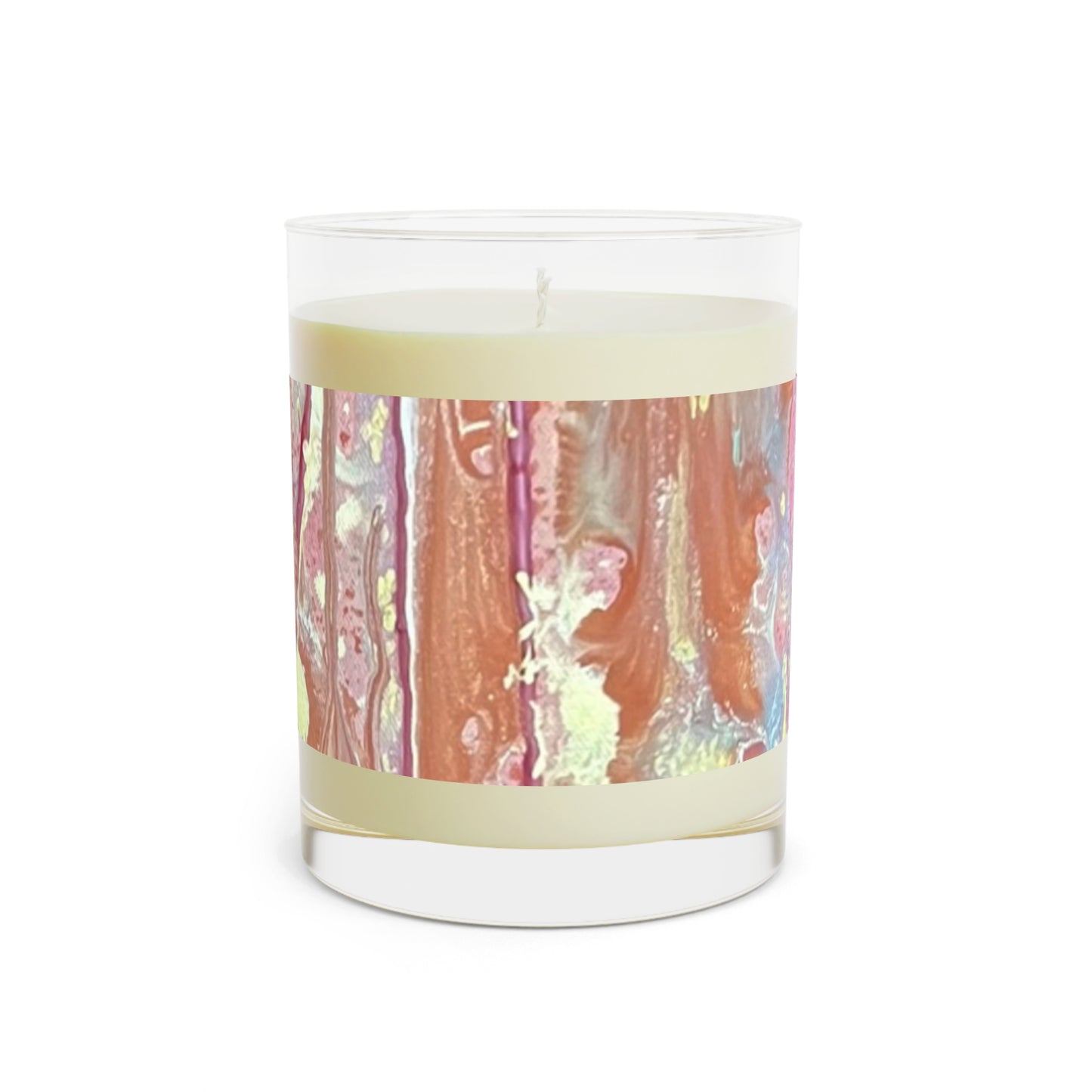 Pink Abstract Scented Candle - Full Glass, 11oz
