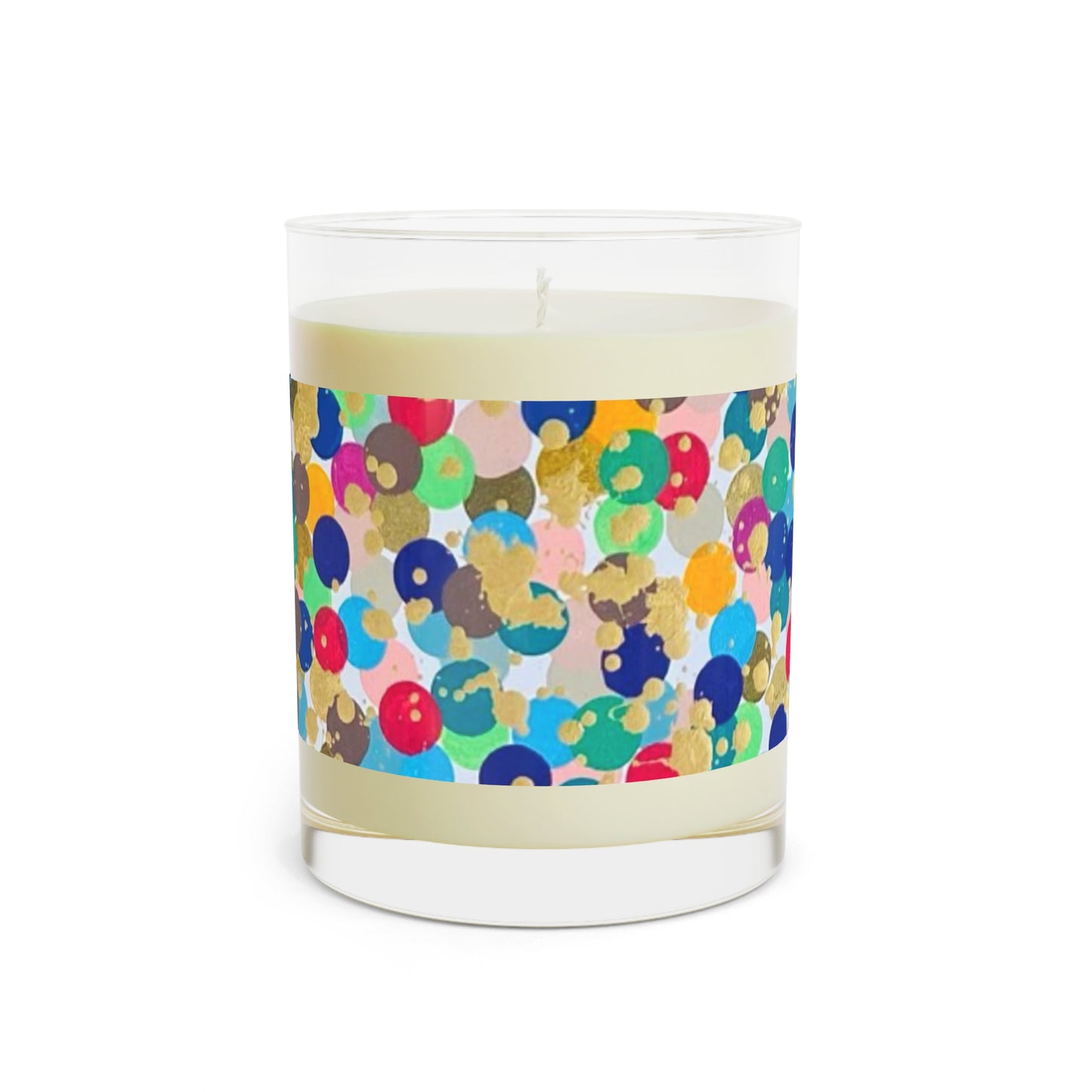 Polka Dot Luxury Container Candle Rain Dotted Birthday Candle, Vintage Polka Dot Design Scented Candle - Full Glass, 11oz