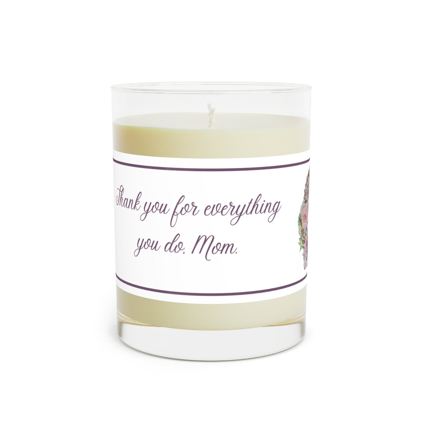Wing Light Art Designs Thank You Mom Scented Candle - Full Glass, 11oz