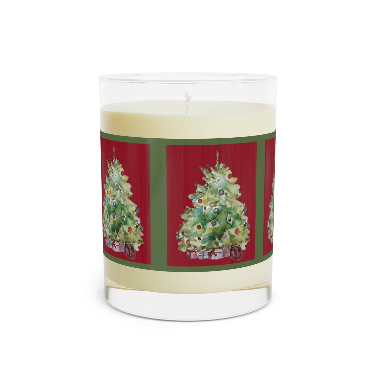 Wing Light Watercolor Christmas Tree Scented Candle — 11oz Holiday Glass Candle