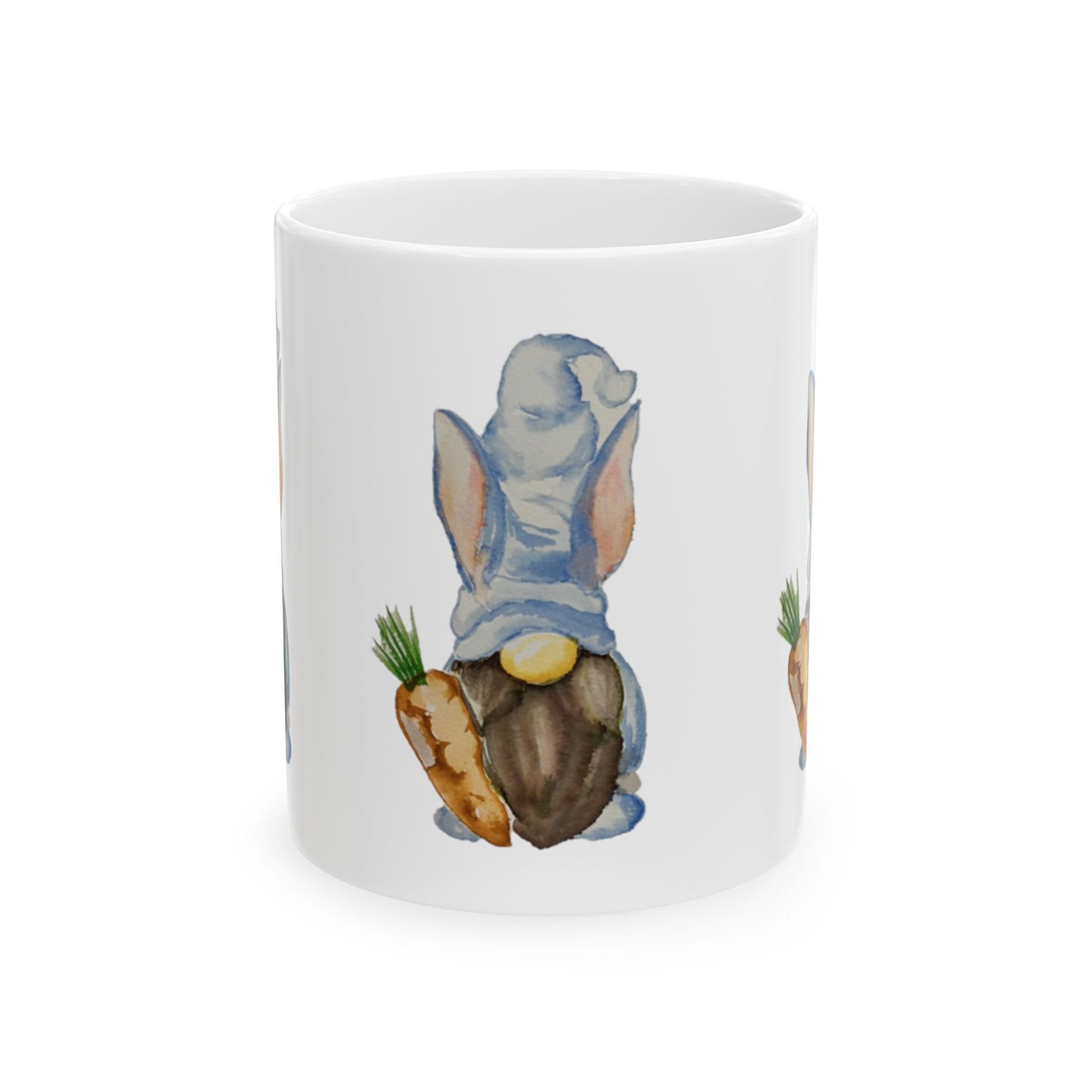 Wing Light Art Designs Blue Bunny Gnome Ceramic Mug 11oz