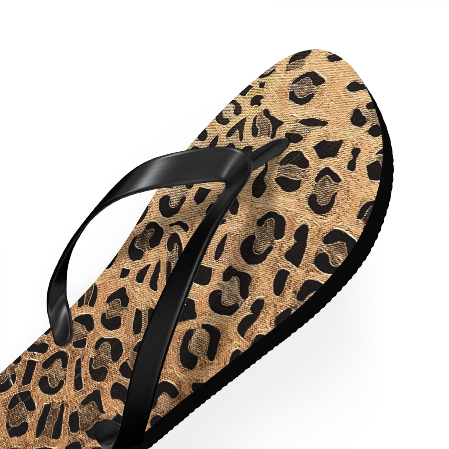 Cat Leopard print Flip Flops/summer thongs/footwear, Animal print flip flops, thongs Gold Leopard Flip Flops