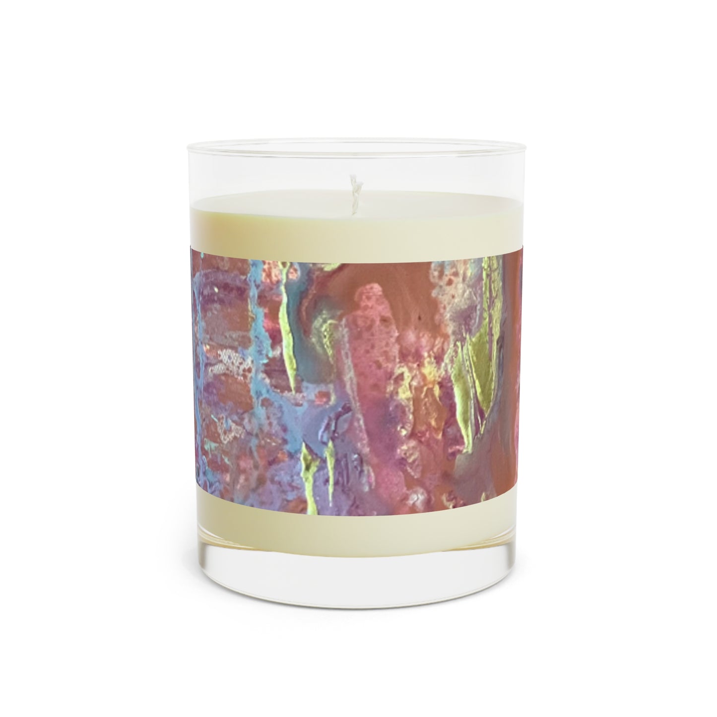 Mauve Abstract Scented Candle - Full Glass, 11oz