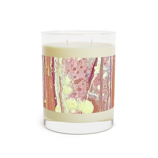 Pink Abstract Scented Candle - Full Glass, 11oz