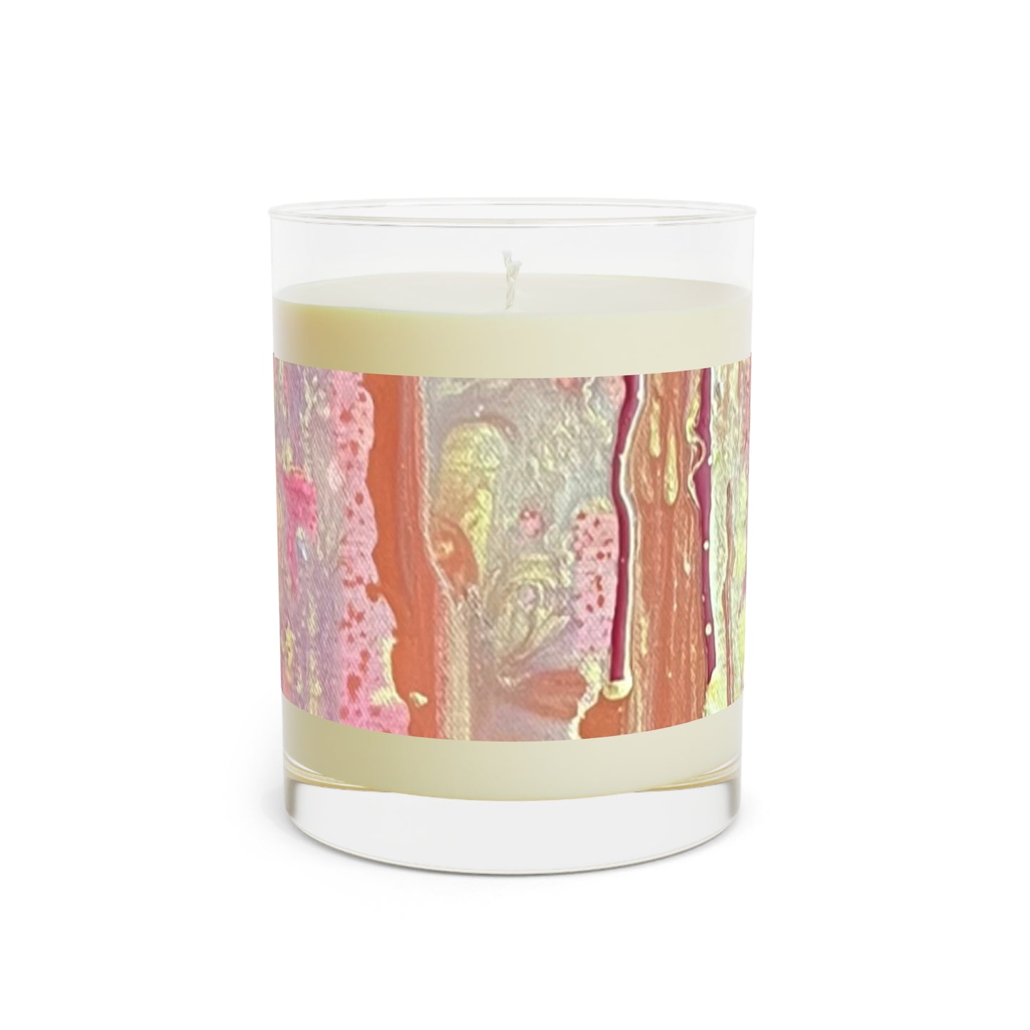 Pink Abstract Scented Candle - Full Glass, 11oz