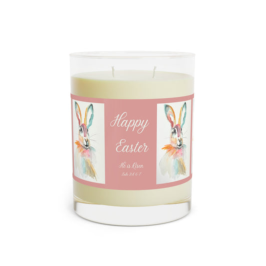 EASTER SCENTED CANDLE - Full Glass | 11oz Happy Easter Bunny Spring Spa Aromatherapy Scented Candle | 100% eco friendly Soy Glass Jar | Easter Decor Scented |