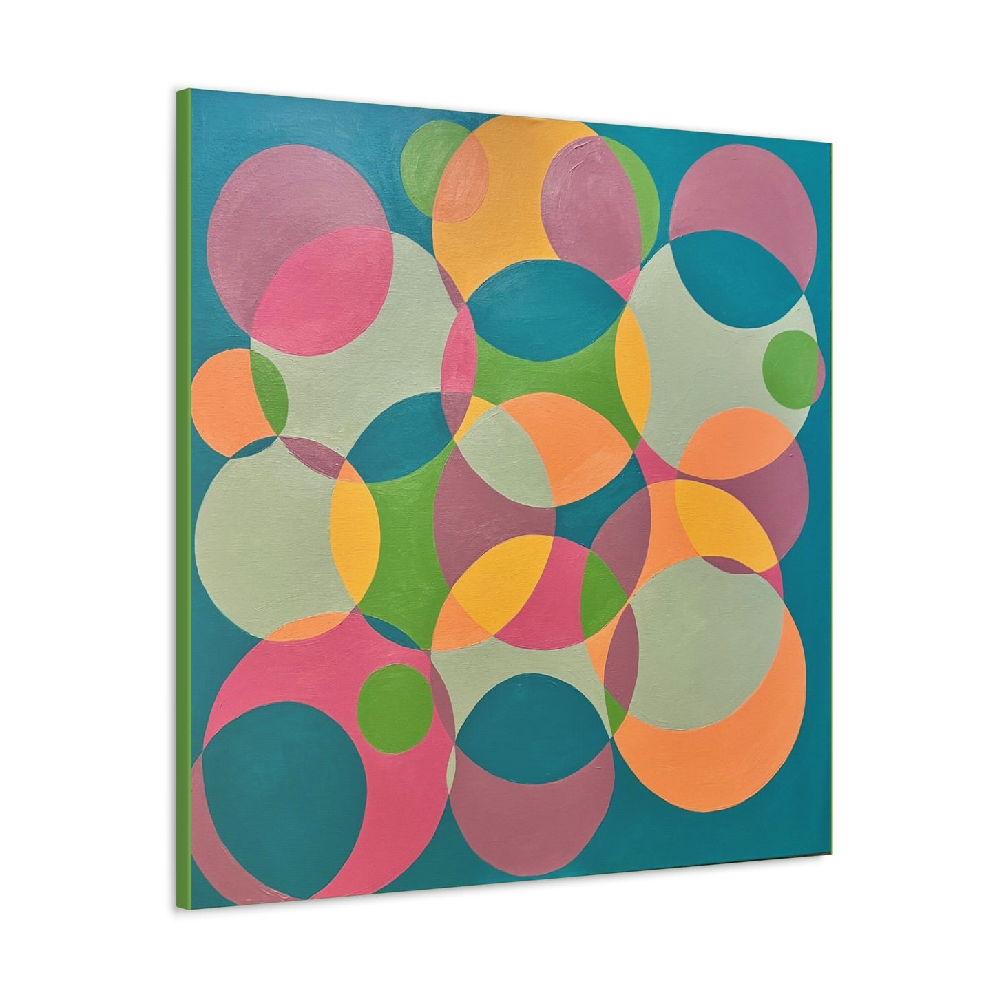 Circle wall art, Bubble wall art, interlocking circles wall art, Geometric wall art, Twisted rings decor, Modern circle wall art, Overlapping Circles wall art Interlocking Inclusion Painting by Erica Haupert Canvas Gallery Wraps