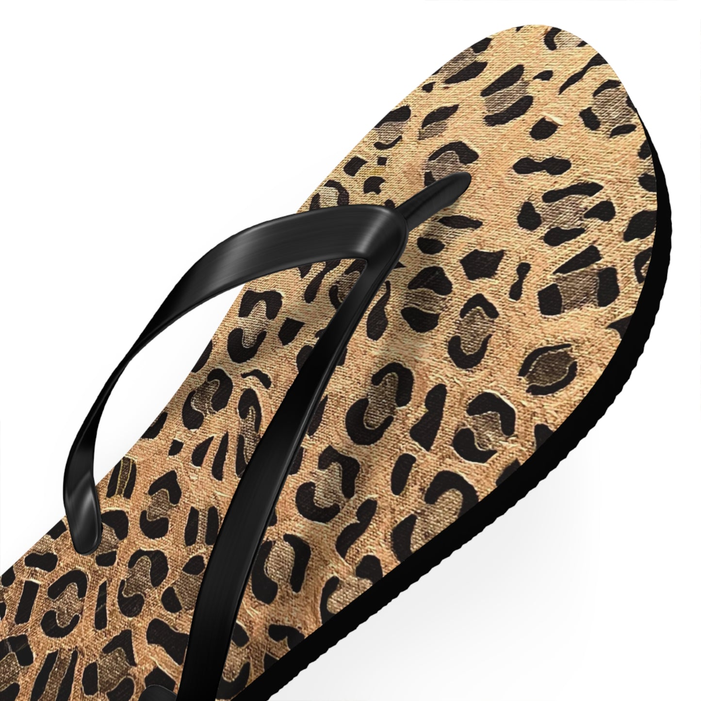 Cat Leopard print Flip Flops/summer thongs/footwear, Animal print flip flops, thongs Gold Leopard Flip Flops