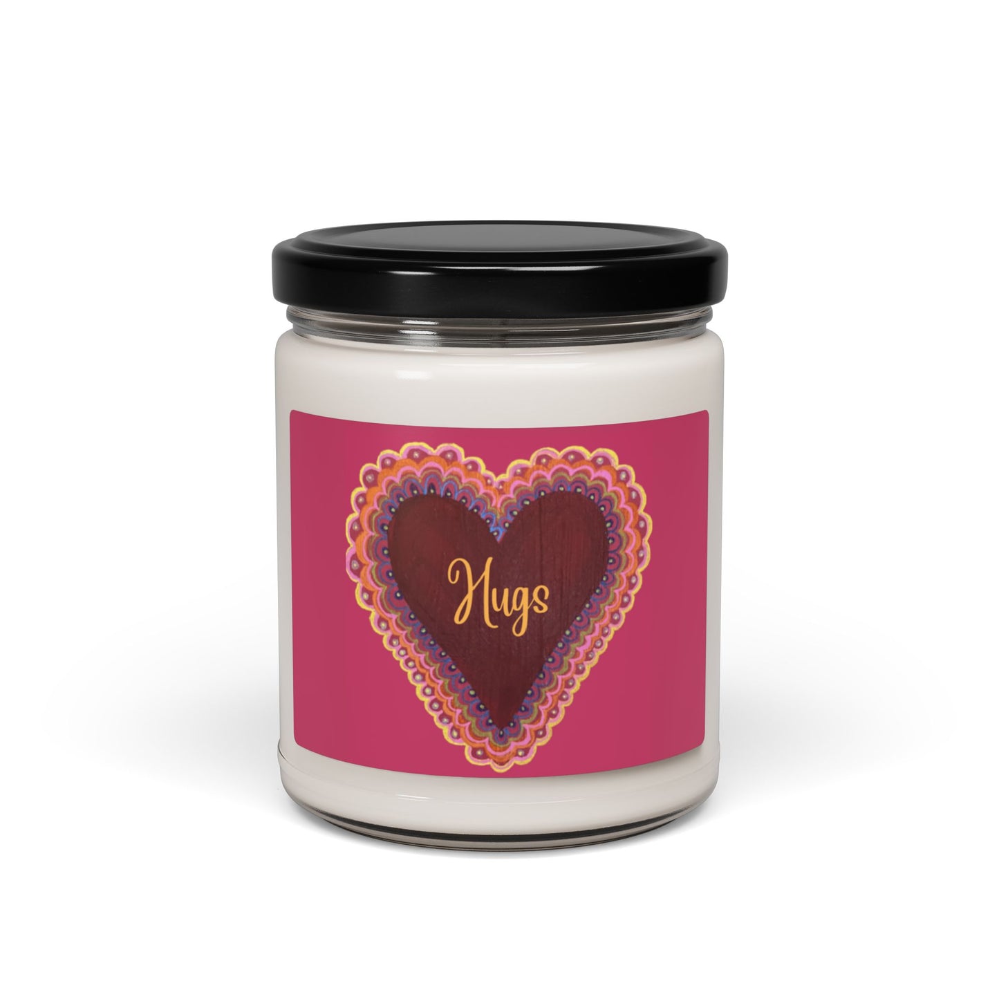 Love You Soy Candle | Hugs Valentine's Day Gifts | Anniversary and Birthday Gifts | Soy Wax Candle for Home Valentine's Scented Soy Candle, 9oz