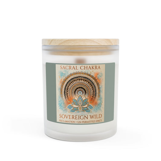 The Sovereign Audit Sacral Chakra Frosted Glass Candle — "Sovereign Wild" 11oz
