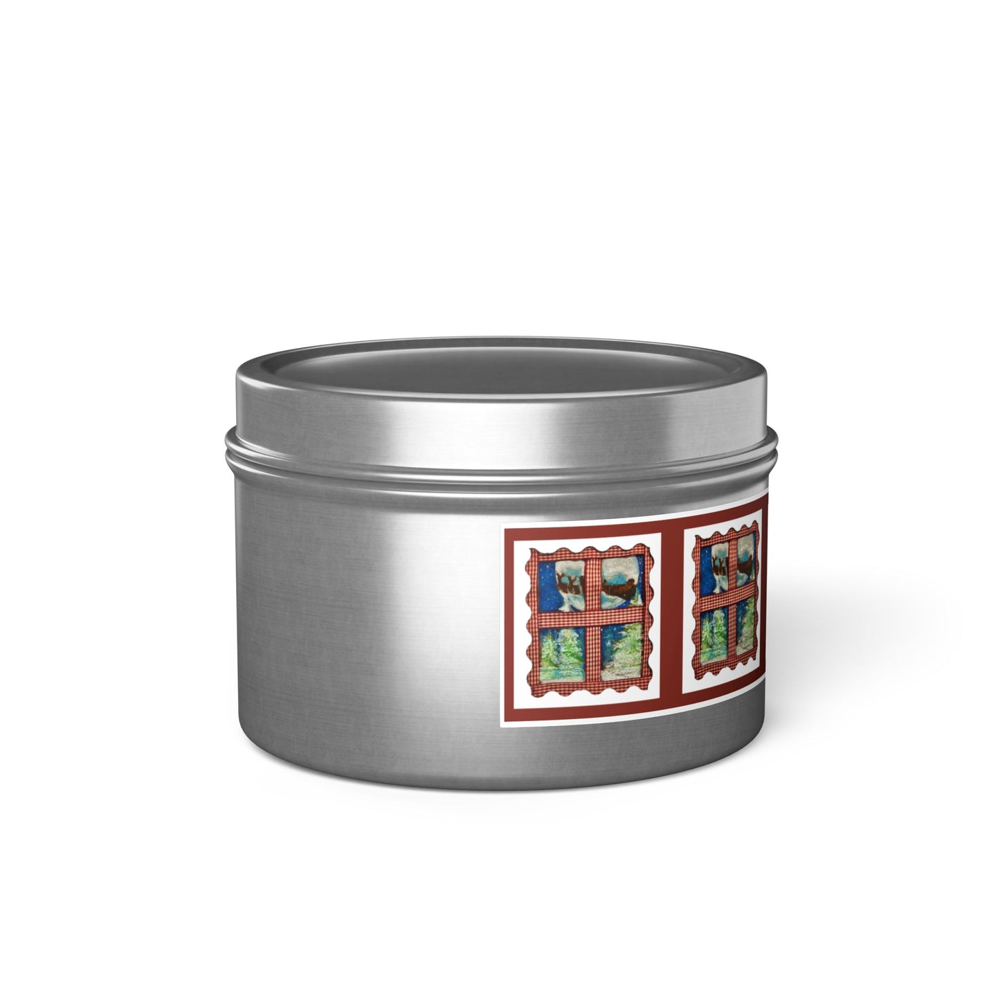 Santa's Sleigh Tin Candles aromatherapy Custom Label Tin Candles natural coconut soy wax hand-poured cotton wick Candle