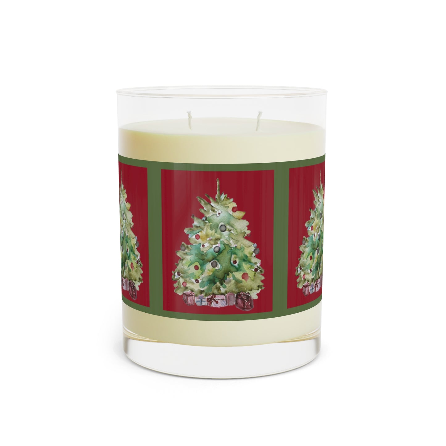 Wing Light Watercolor Christmas Tree Scented Candle — 11oz Holiday Glass Candle