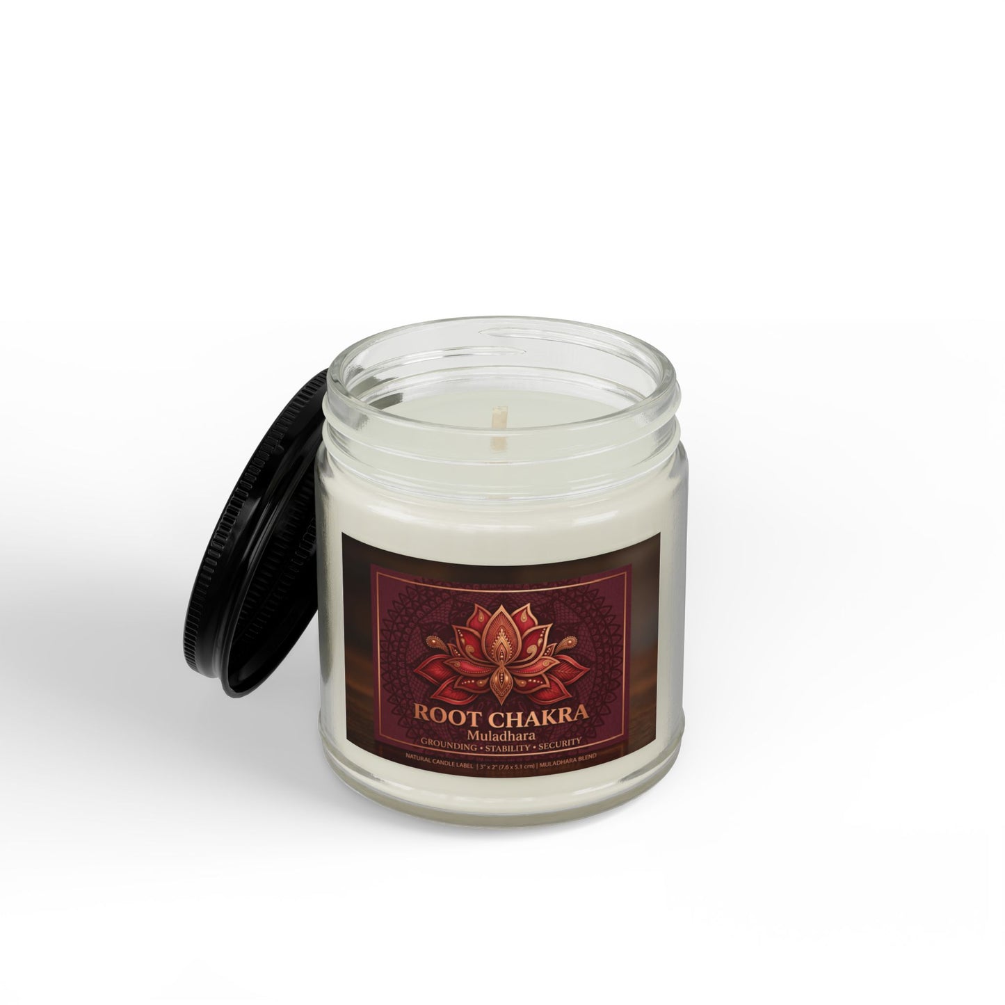 The Sovereign Audit™ Root Chakra Soy Candle — Scented Amber Jar with Black Lid (4oz & 9oz)