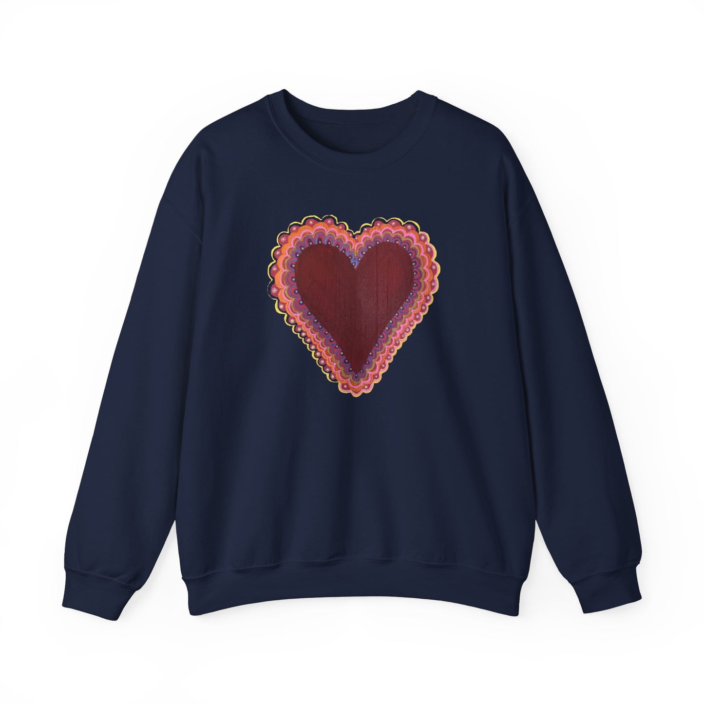 Wing Light Art Designs Frilly Heart Unisex Heavy Blend™ Crewneck Sweatshirt