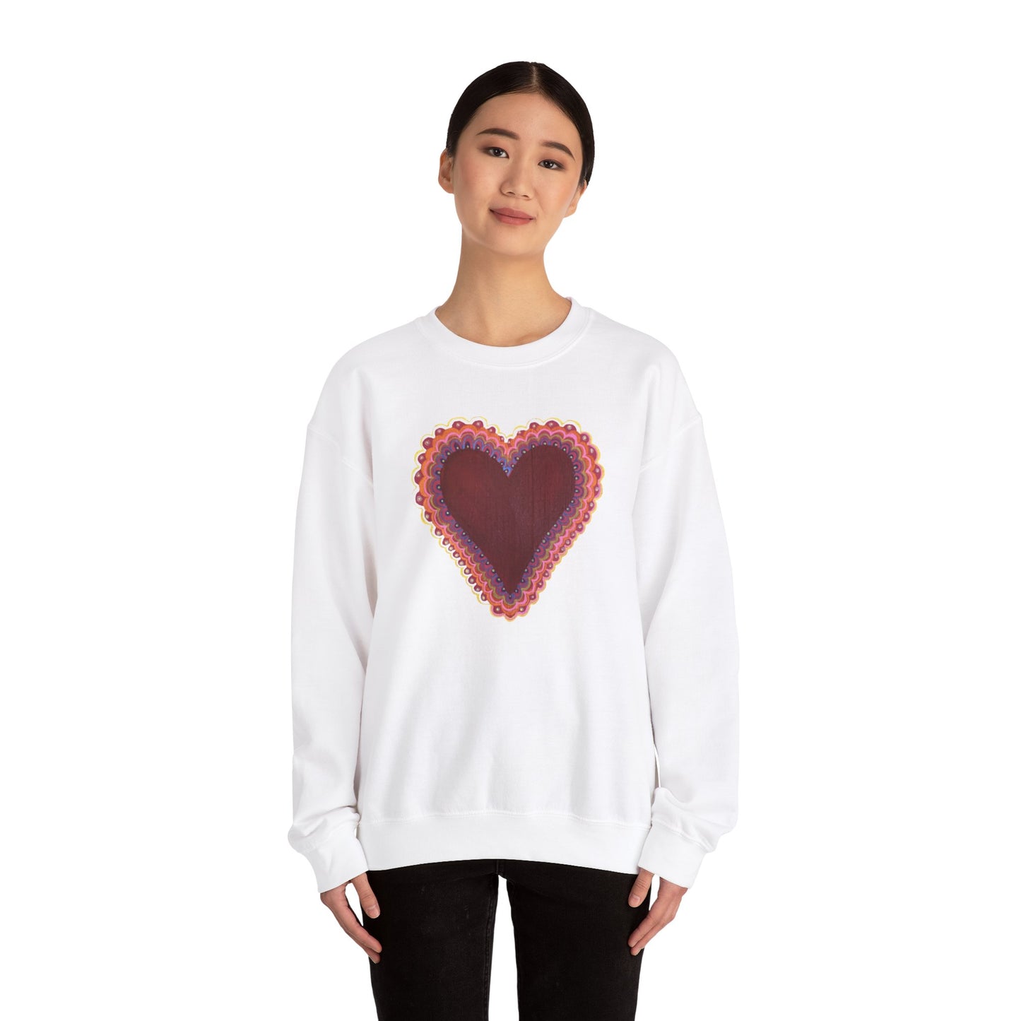 Wing Light Art Designs Frilly Heart Unisex Heavy Blend™ Crewneck Sweatshirt