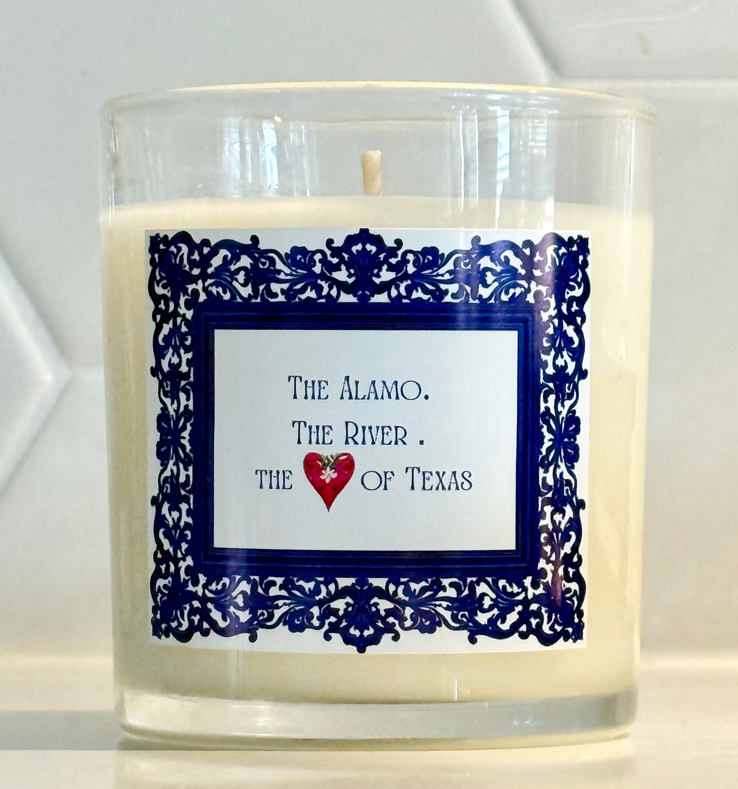 Texas Heart Candle | 11oz Glass Candle, Heart of Texas Decor, Gift for Texan Friends, Home Fragrance, Rustic Candle
