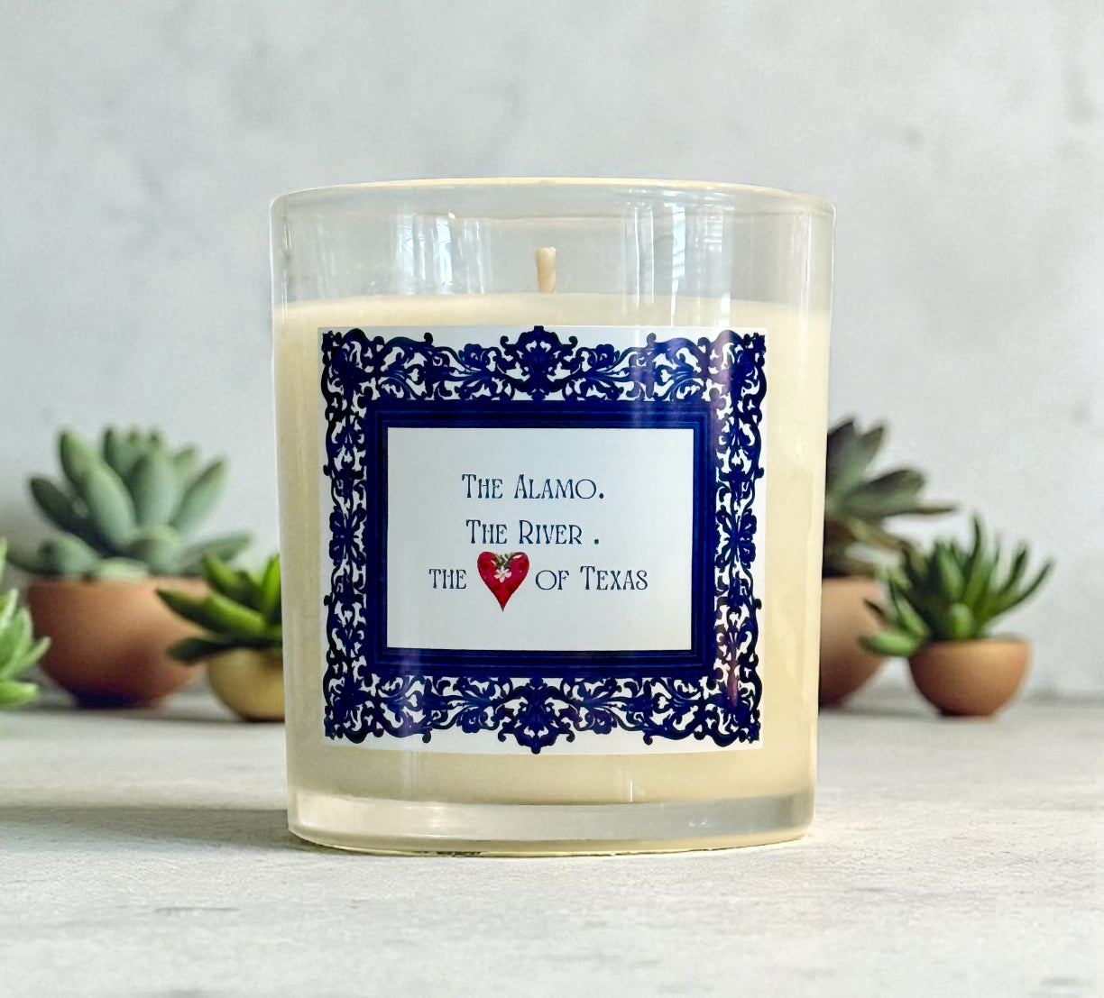 Texas Heart Candle | 11oz Glass Candle, Heart of Texas Decor, Gift for Texan Friends, Home Fragrance, Rustic Candle