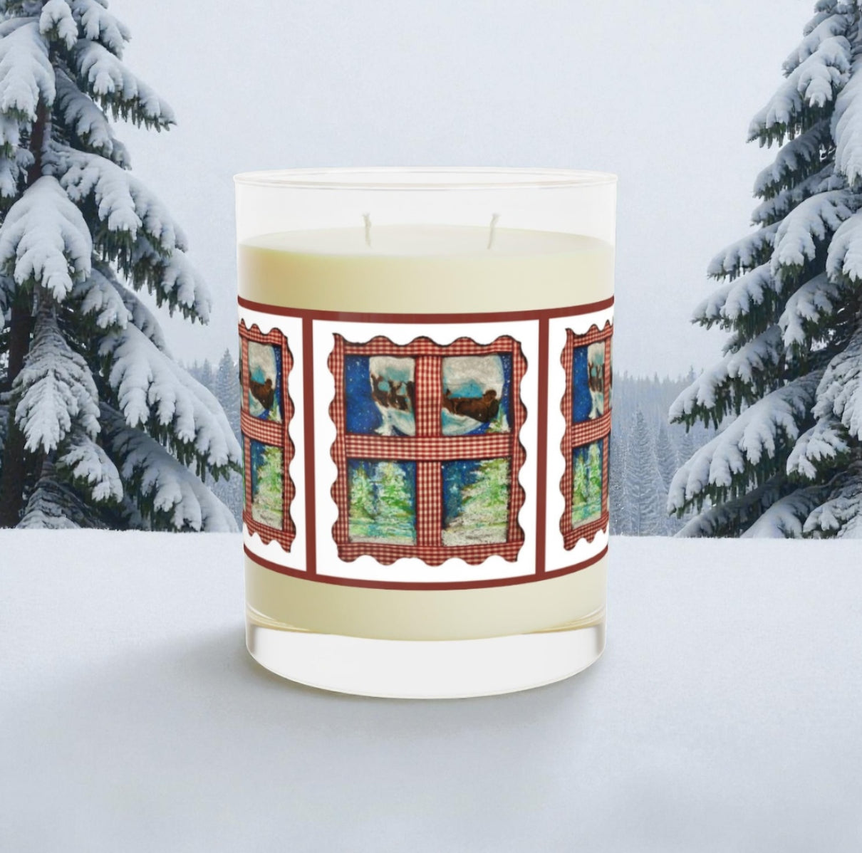 Santa’s Sleigh Christmas Candle | 11oz Large Scented Soy Wax Jar | Vintage Style Holiday Home Decor & Gift