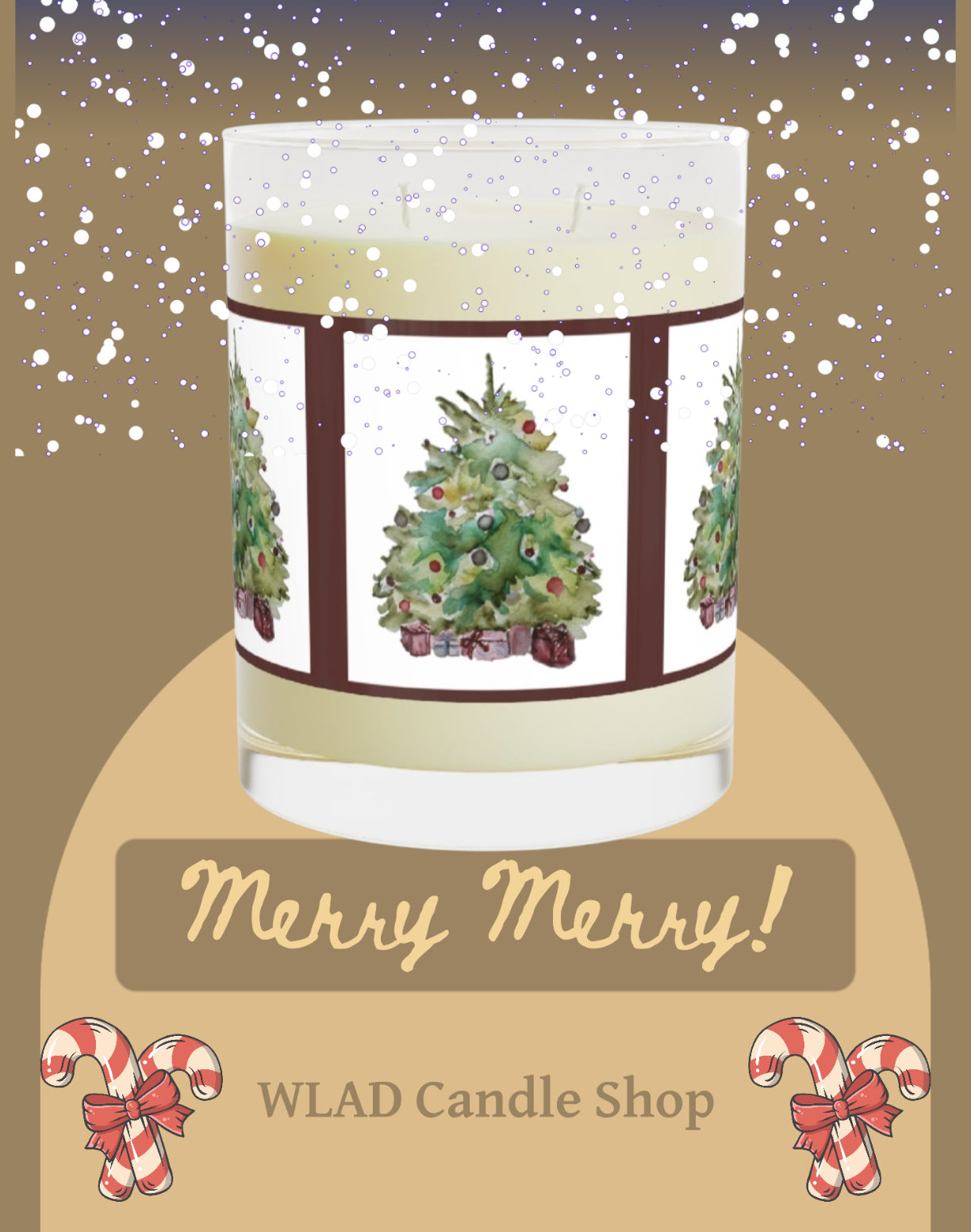 Crimson Red Christmas Trees Scented Candle - Full Glass, 11oz