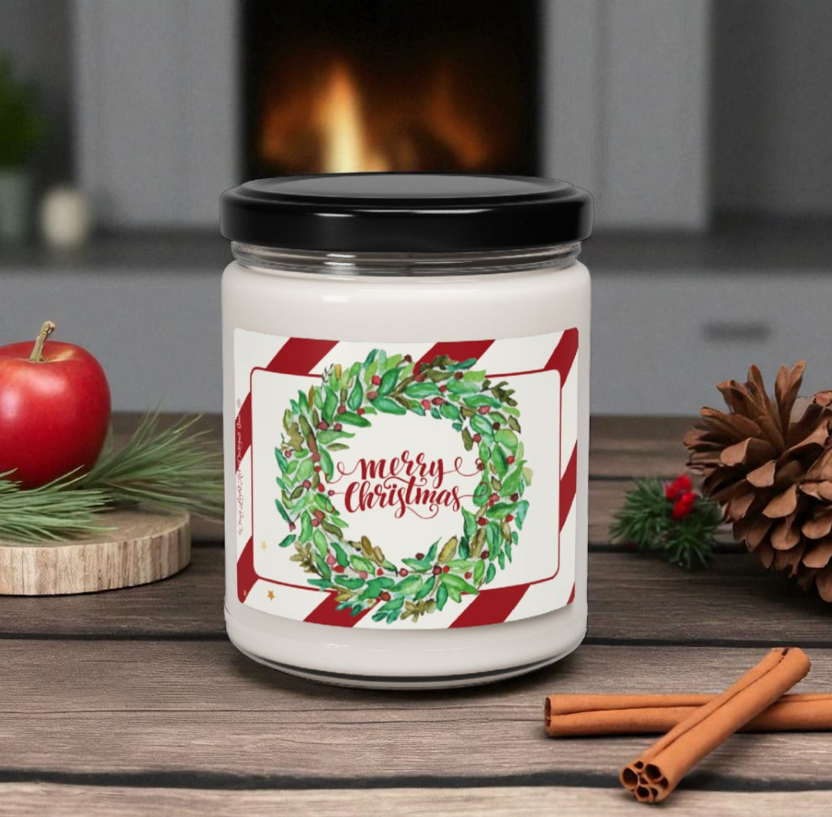 Holiday Candle Soy Candle Hand Pour Candles USA made High Quality Fragrance Candles Christmas Candle Festive Candle Scented Soy Candle, 9oz