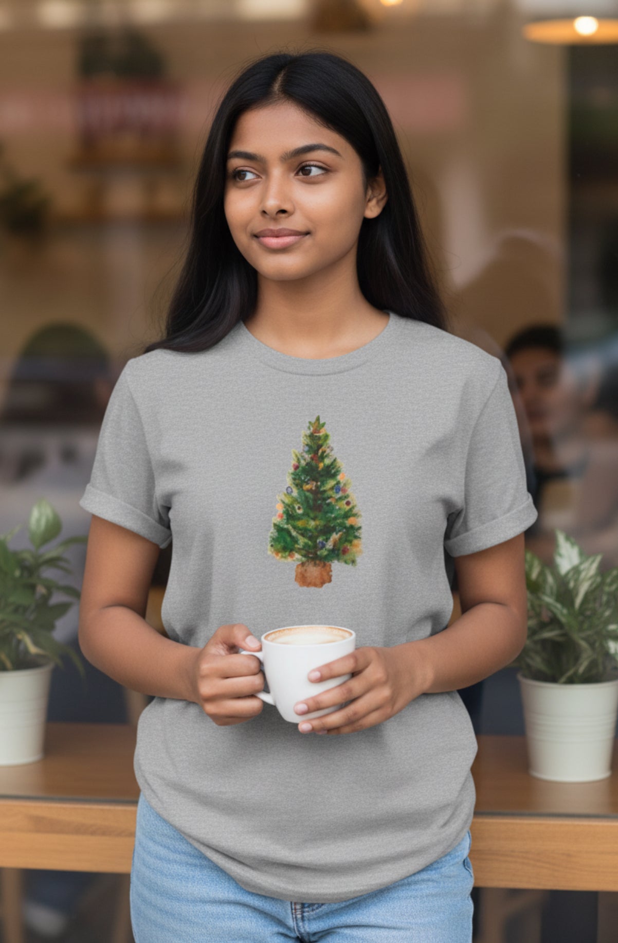 Christmas Tree Comfort Colors T-Shirt, Festive Holiday Tree Shirt, Cozy Xmas Tree Tee, Winter Comfort Colors Apparel, Christmas Party Outfit Antique Christmas Tree Tee