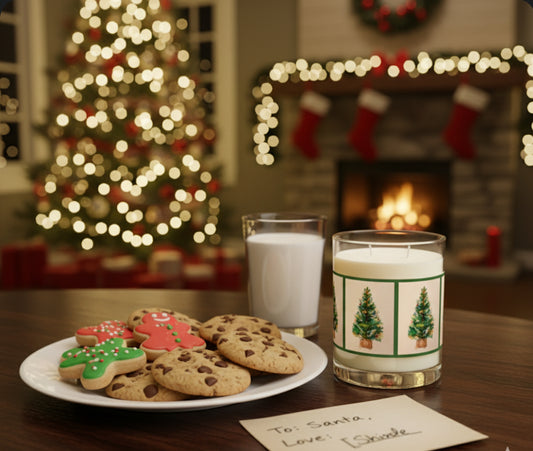 Classic Holiday Tree Candle | Victorian Style Christmas Decor | 11oz Scented Soy Wax Glass Jar)
