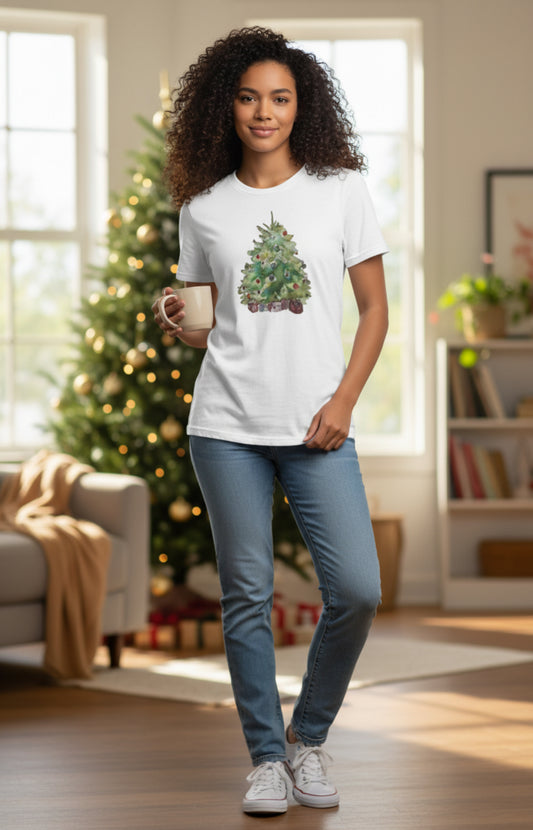 Christmas Tree Shirt, Xmas Winter Shirt, Christmas Party Shirt, Christmas Gift, White Tree Christmas Shirt, Christmas Snow Shirt, Holiday Tee Christmas Tree Kids Heavy Cotton™ Tee