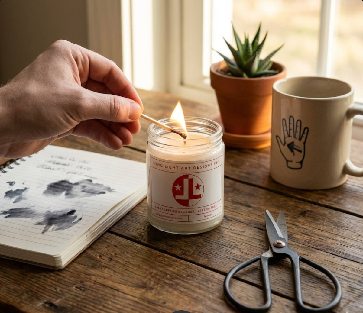 Lucky Lefties Left Hand Lefthanded Gift Motivational For When You Funny Candle Funny Candles Gift Scented Soy Candle, 9oz