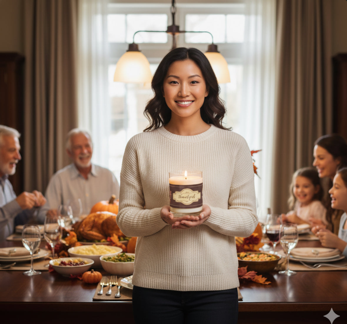 Thanksgiving Candle Favor Thankful/Thanksgiving Table / Fall Candle / Hostess Gift /Candle Favors Thanksgiving Turkeys Scented Candle