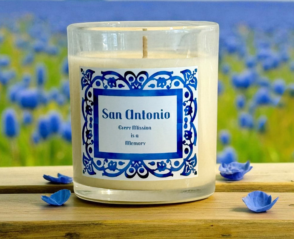 San Antonio Glass Candle, 11oz - Home Décor, Gift for Any Occasion, Aromatherapy, Travel Souvenir, Custom Candle