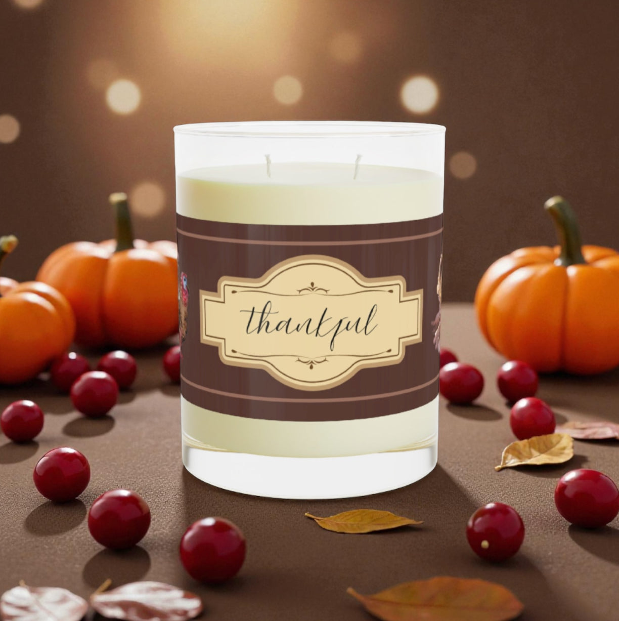 Thanksgiving Candle Favor Thankful/Thanksgiving Table / Fall Candle / Hostess Gift /Candle Favors Thanksgiving Turkeys Scented Candle