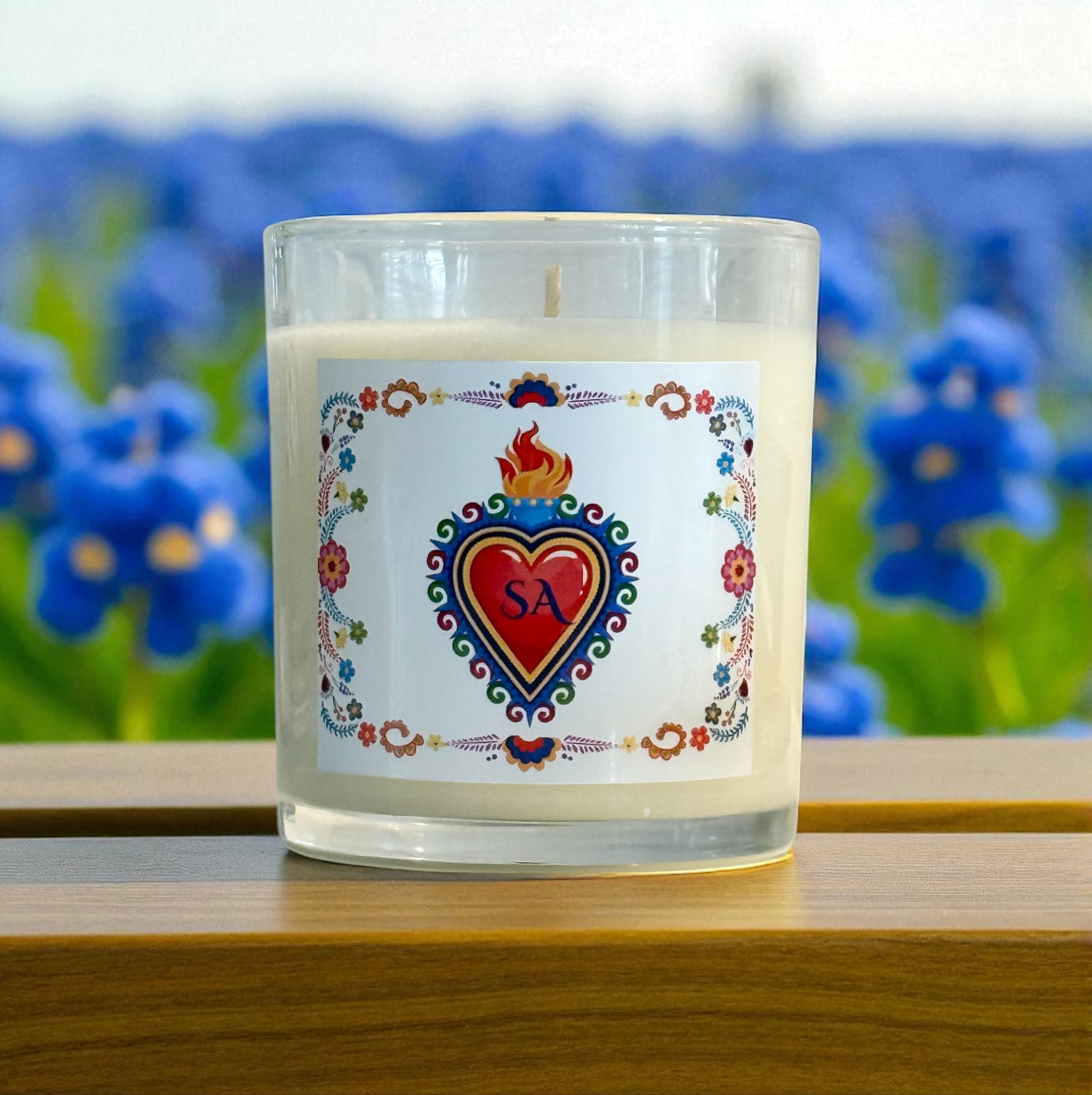 Vibrant Heart Flame Glass Candle | Decorative Aromatherapy Gift, Home Decor, Self-Care, Party Favor, Unique Gift
