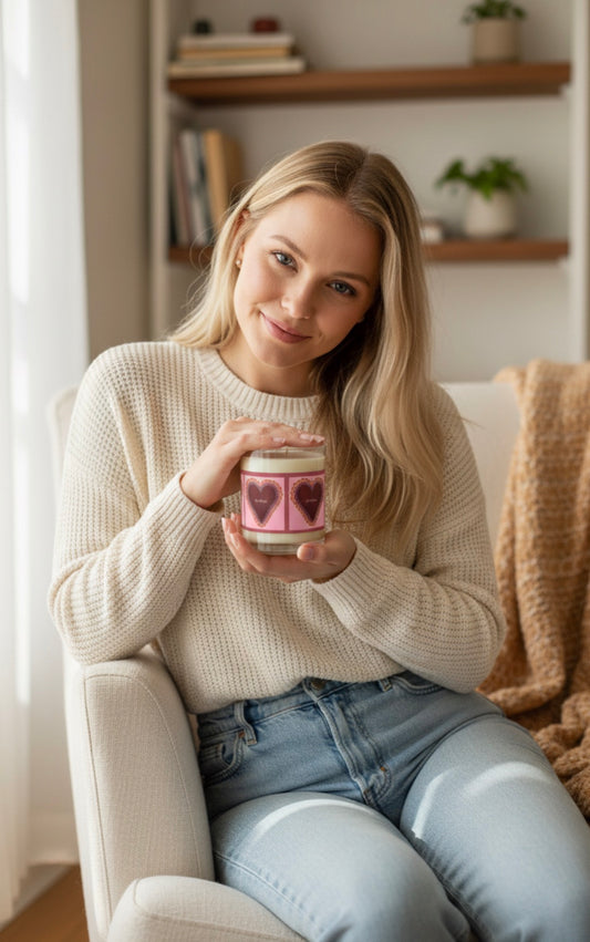 Wing Light Art Designs Conversation Hearts Scented Candle - Full Glass, 11oz