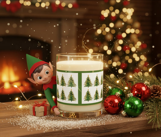 Christmas Gift for Her Scented Soy Candle, Christmas Gift, Christmas Scented Candle Secret Santa NoGift Stocking Filler Scented Soy Christmas Trees Scented Candle - Full Glass, 11oz