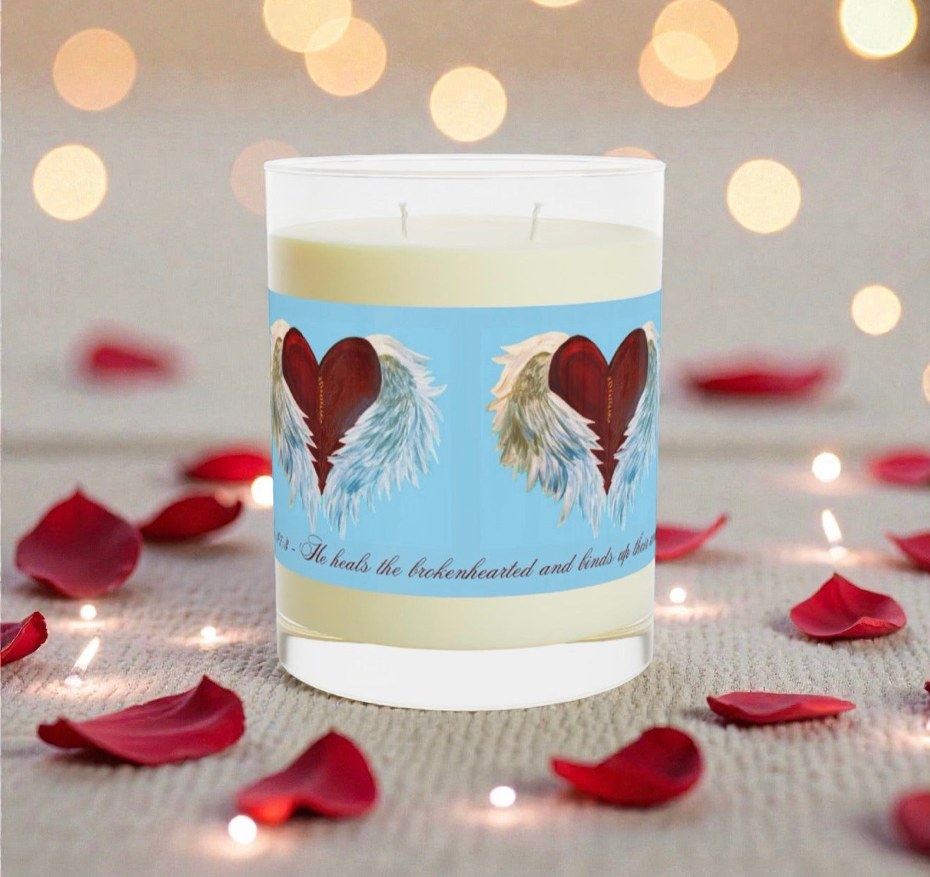 Wing Light Art Designs Healing Heart Scented Candle - Full Glass, 11oz