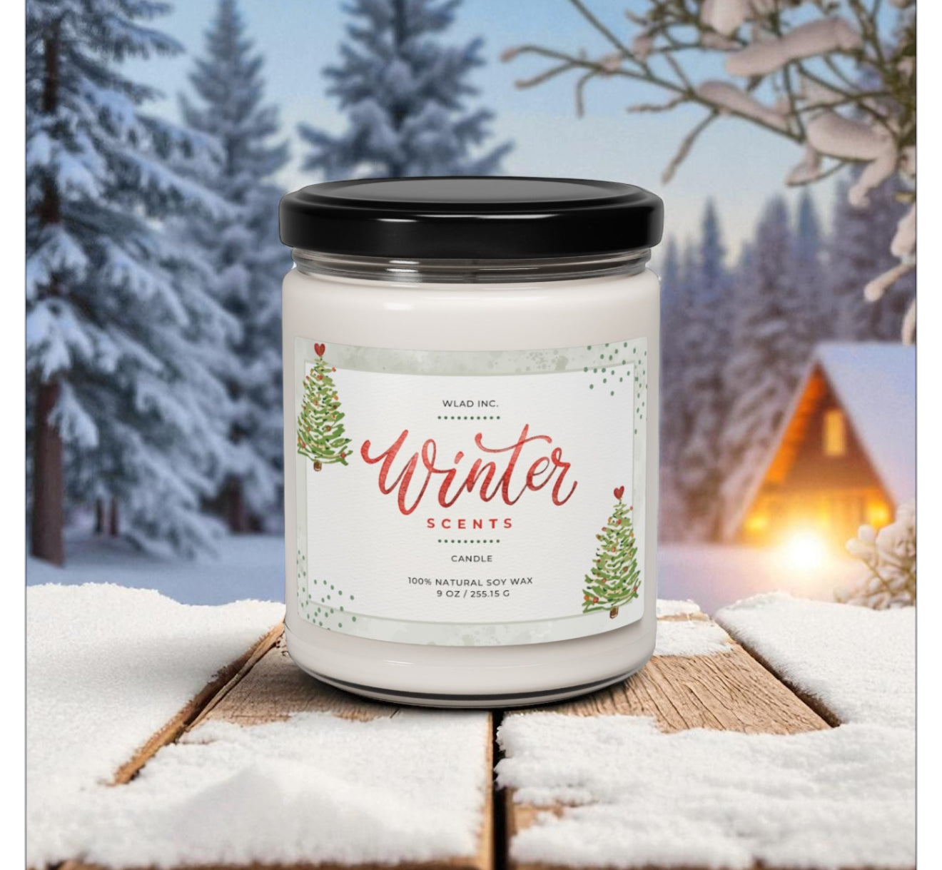 Merry and Bright 9oz. Soy Candle | Sea Salt, White Sage, Cinnamon Vanilla Scent | Christmas Tree Candle | Christmas Candle | Holiday Candle
